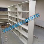 Witte metalen legbordstelling - 200 cm hoog, 3 meter breed,, Gebruikt