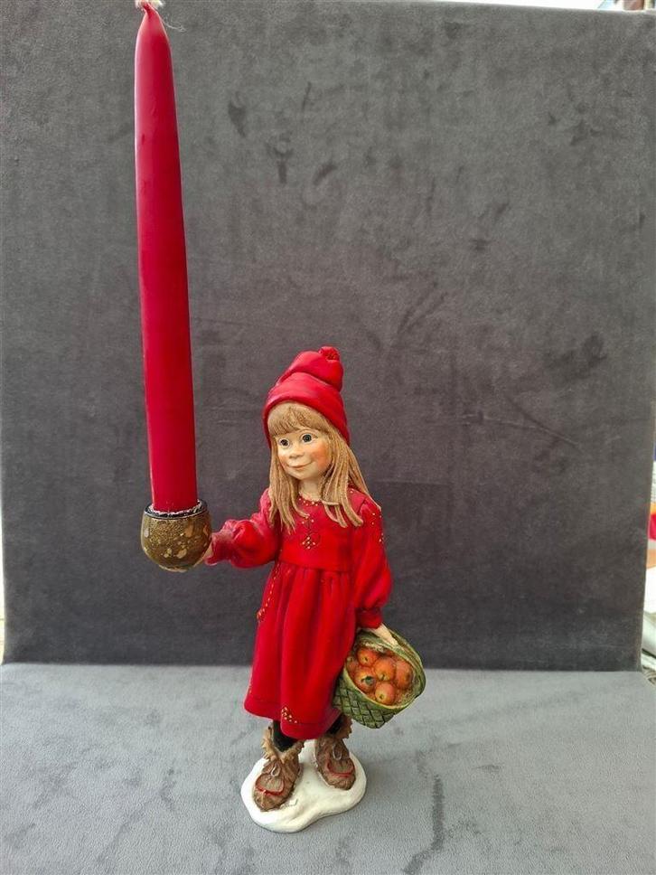 Candy Design Noorwegen, Meisje met kaars, ong. 26,5 cm, Antiek en Kunst, Kunst | Beelden en Houtsnijwerken, Ophalen of Verzenden