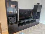 IKEA BESTÅ TV meubel zwartbruin met glazen deuren, Ophalen of Verzenden
