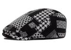 Zwart witte houndstooth flat cap (platte pet), Verzenden, Nieuw, Pet