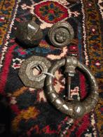 Oude bronzen deurklopper en handgreep, Ophalen of Verzenden