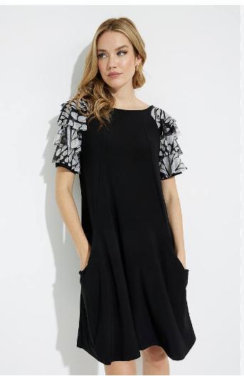 Joseph Ribkoff elegante losse jurk met voile mouw mt 40/42, Kleding | Dames, Jurken, Nieuw, Maat 42/44 (L), Overige kleuren, Boven de knie