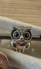Sprankelende Uil Bedel - 798397NBCB, Sieraden, Tassen en Uiterlijk, Bedels, Zo goed als nieuw, 1 bedel, Zilver, Ophalen