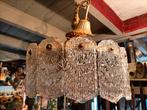 Vintage mid century hanglamp met frosted ice glas. Jaren 60, Ophalen, Gebruikt, Glas, Minder dan 50 cm