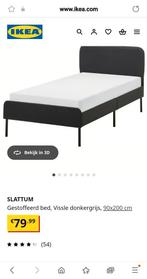Ikea bed enkel zwart met lattembodem, Huis en Inrichting, Slaapkamer | Boxsprings, Ophalen, 90 cm, Eenpersoons, Zwart