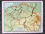 Oude schoolkaart van Belgie en Luxemburg, Antiek en Kunst, Ophalen of Verzenden, Aardrijkskunde