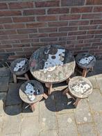 Houten kinder tafel met 4 krukjes, Ophalen of Verzenden, Gebruikt, Tafel(s) en Stoel(en)