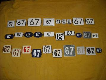 oud emaille huisnummer 67 ook 68 69 70 71 72 73 74 75 76 77 beschikbaar voor biedingen