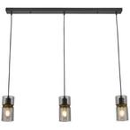 Karwei Juul hanglamp metaal + glas + messing + rookglas, Nieuw, Ophalen of Verzenden, Glas, 75 cm of meer