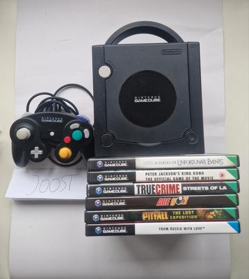 Gamecube console set zwart met 6 spellen  beschikbaar voor biedingen