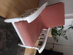 Zeer nette rookstoel, wit,opa stoel, fauteuil, vintage, roze, Ophalen, Gebruikt, Vintage, 75 tot 100 cm