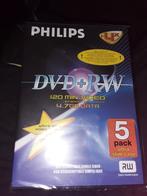5 pack dvd+rw 120 min video 4.7 gb data Phillips. Gratis., Alle leeftijden, Ophalen, Zo goed als nieuw