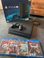 PlayStation 4 Pro 1TB + Games, Spelcomputers en Games, Spelcomputers | Sony PlayStation 4, Ophalen, 1 TB, Met 1 controller, Pro
