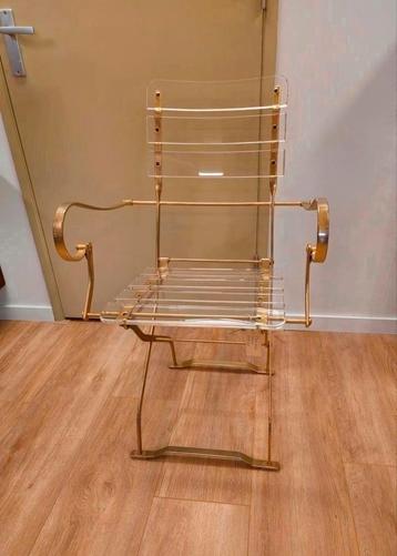 Vintage Plexiglas Stoel Fauteuil Goud Acrylglas beschikbaar voor biedingen