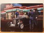 Mels Diner hot rod Elvis James Dean reclamebord van metaal, Nieuw, Foto of Kaart, Ophalen of Verzenden