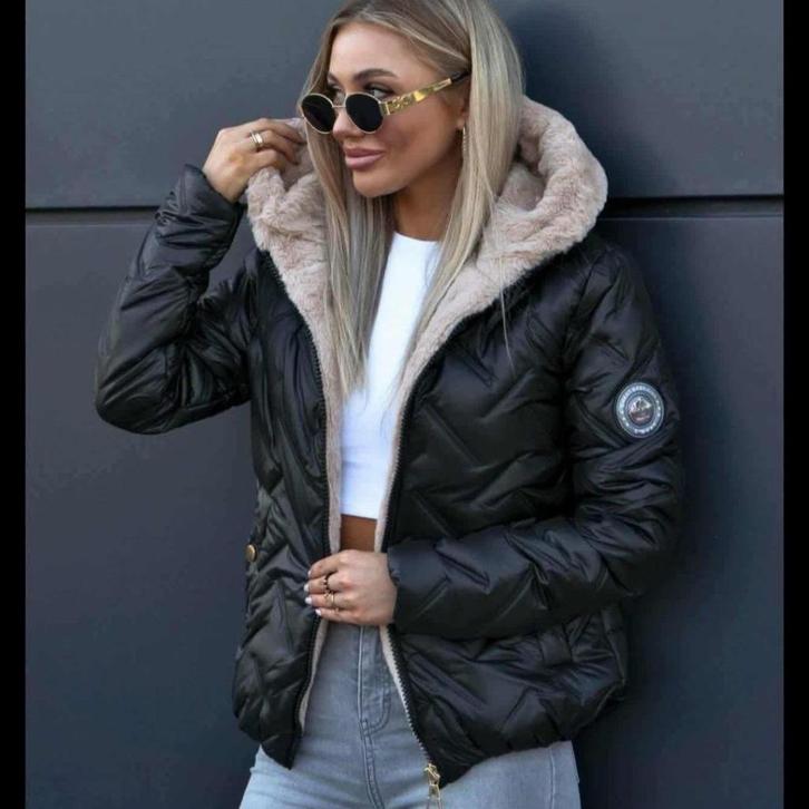 Stijlvolle dames winterjas met warme voering, Kleding | Dames, Jassen | Winter, Nieuw, Maat 46/48 (XL) of groter, Zwart, Verzenden