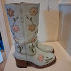 Sendra vintage leren laarzen met bloemen, Kleding | Dames, Schoenen, Blauw, Ophalen of Verzenden, Zo goed als nieuw, Hoge laarzen