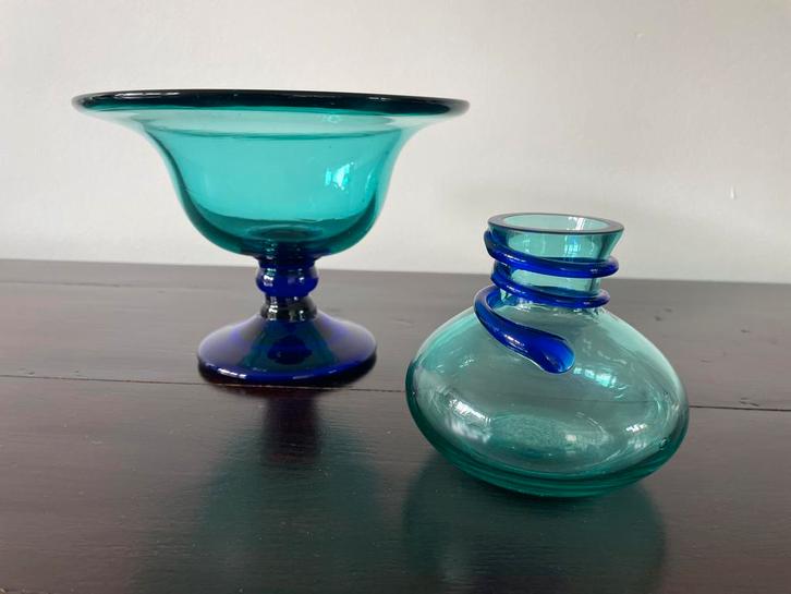 Glas schaal en vaas, Antiek en Kunst, Antiek | Glas en Kristal, Ophalen of Verzenden