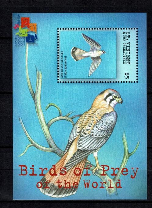 st vincent 01 pf blok roofvogels valken birds of prey vogels, Postzegels en Munten, Postzegels | Thematische zegels, Postfris