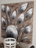 Canvas Schilderij Tulpen Reliëf 100x100cm, Ophalen, Gebruikt, Schilderij, 75 tot 100 cm