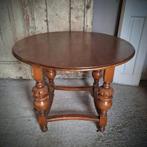 Oude Houten Salontafel Donkerbruin 70cm Doorsnede, Ophalen, Sappemeer, Gebruikt, 50 tot 100 cm