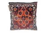 Handmade Persian wool vintage Cushion orange stars 40x43cm, Vierkant, Oranje, Ophalen of Verzenden, Zo goed als nieuw