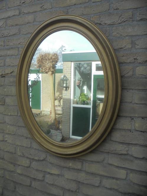 Antieke Ovale Franse Spiegel Goudkleur, Antiek en Kunst, Antiek | Spiegels, 50 tot 100 cm, Minder dan 100 cm, Ovaal, Ophalen