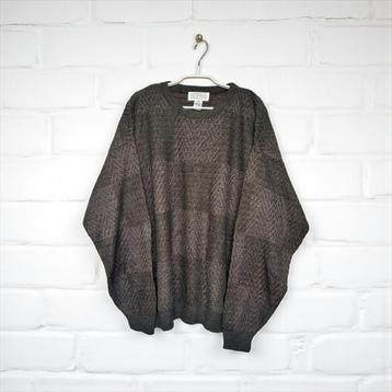 Vintage Trui Maat L Bruin Gianfranco Ruffini Ruit Gebreid beschikbaar voor biedingen