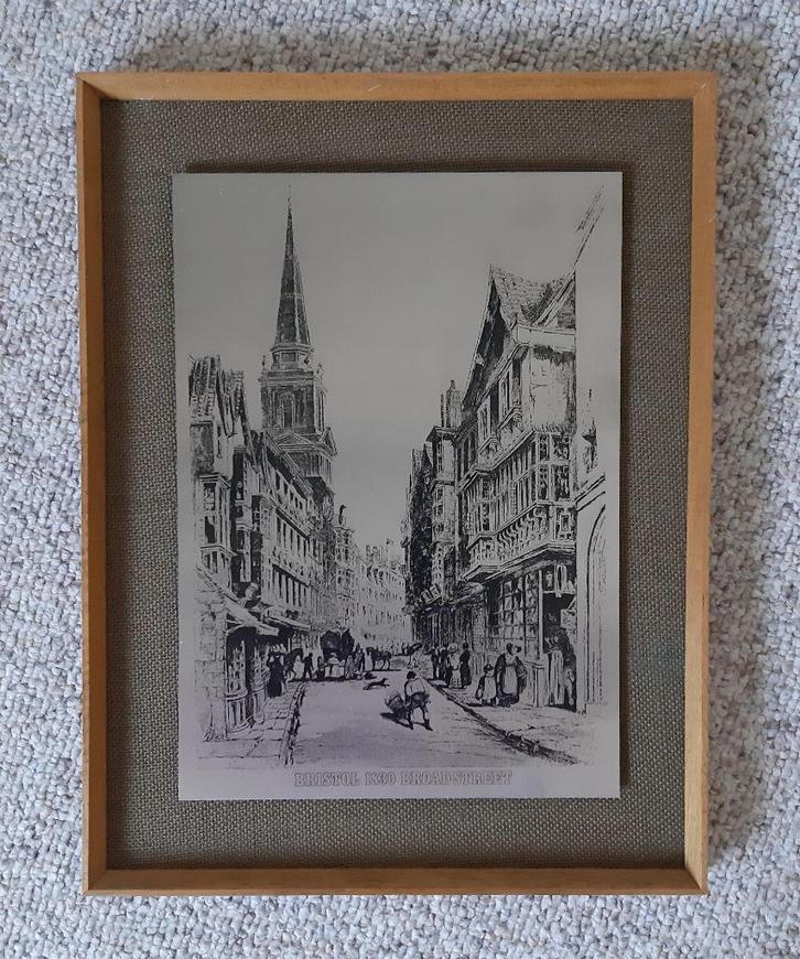 Drie metaal etsen Salisbury en Bristol, Antiek en Kunst, Kunst | Etsen en Gravures, Ophalen