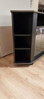 Hoek TV kastje op wieltjes, Ophalen, Glas, 100 tot 150 cm, Zo goed als nieuw