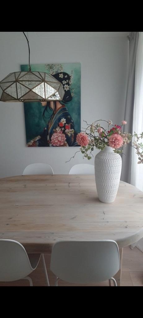 Eetkamertafel mag weg met stoelen vaste prijs €150, Huis en Inrichting, Tafels | Sidetables, Zo goed als nieuw, 25 tot 50 cm, Rechthoekig