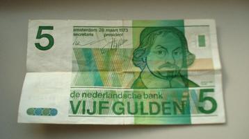 bankbiljet/briefje van 5 gulden Vondel 1973 beschikbaar voor biedingen
