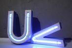 Vintage set ECHTE NEON doosletters van staal - 90's, werkend, Ophalen of Verzenden, Gebruikt, Glas, Industrieel design