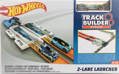 Hot Wheels Track builder 2 Lane Launcher Raceauto Mattel, Kinderen en Baby's, Speelgoed | Racebanen, Nieuw, Racebaan, Opwindmechanisme