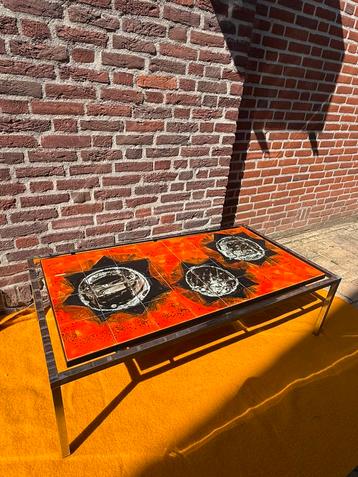 Vintage Belarti Salontafel met Abstract Tegelblad beschikbaar voor biedingen