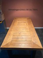 Steigerhouten tafel met stalen onderstel, Ophalen, Gebruikt, 200 cm of meer, 50 tot 100 cm