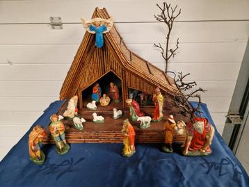 Mooie rotan kerststal Verlichting 20 delig gips beelden (7) beschikbaar voor biedingen
