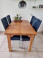 Houten Eettafel met 4 Stoelen, Huis en Inrichting, Tafels | Eettafels, Ophalen, Gebruikt, Eikenhout, 50 tot 100 cm