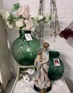 Brocante Bolvazen - Mariabeeld - dekselrek - rozenkransen, Ophalen of Verzenden