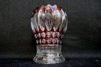 Boheems glas - vaas - rood/helder kristal - Art Deco, Ophalen