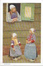 AK Marken - Op uitkijk naar vader, Verzamelen, Verzenden, Voor 1920, Ongelopen, Klederdracht