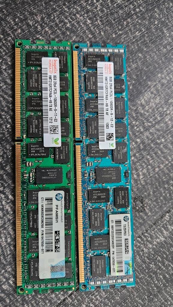 2x 8GB DDR3L ECC Registered Server RAM – Hynix / HP, Computers en Software, RAM geheugen, Zo goed als nieuw, Server, 16 GB, DDR3