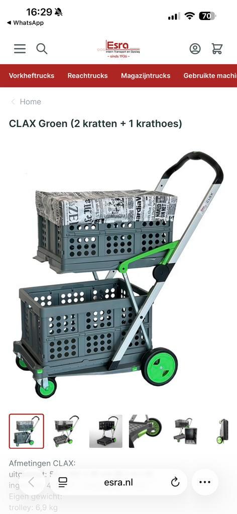 CLAX Opvouwbare Trolley zonder Kratten & Hoes, Doe-het-zelf en Verbouw, Kratten en Dozen, Overige typen, Minder dan 35 cm, Ophalen of Verzenden