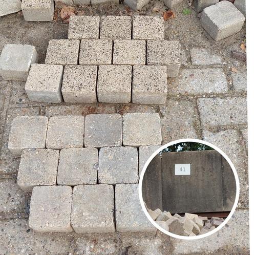 herbruik partij koppelstones 10x10x6, Tuin en Terras, Tegels en Klinkers, Gebruikt, Overige typen, Beton, 10 m² of meer, Ophalen