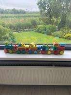 Houten speelgoed trein met wagonnetjes en blokjes, Ophalen of Verzenden, Zo goed als nieuw, Duw- of Trekspeelgoed