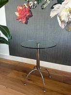 Vintage Design Bijzettafeltje - Stijlvol & Tijdloos, Minder dan 55 cm, Gebruikt, Rond, Glas