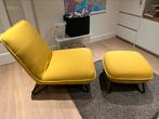 Loungestoel geel Lanterfant met hocker, Huis en Inrichting, Nieuw, Stof, Ophalen of Verzenden