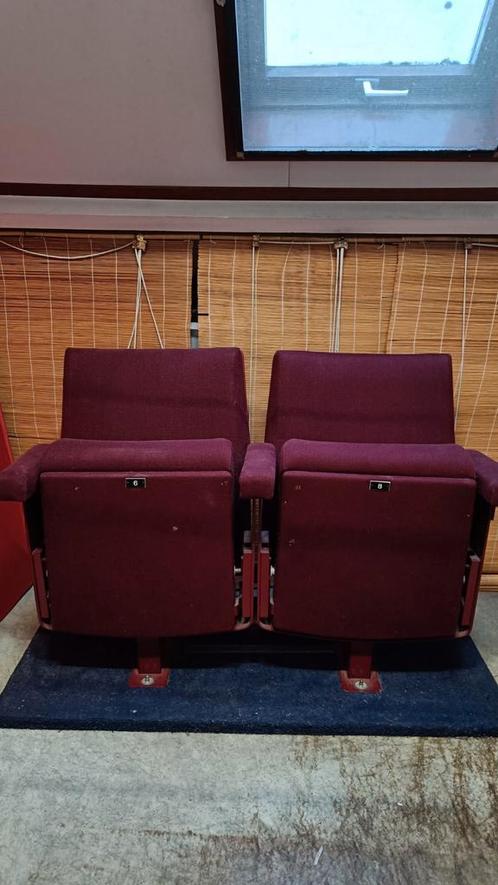 Setje van 2 vintage bioscoopstoelen, Huis en Inrichting, Stoelen, Gebruikt, Ophalen