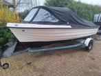 Ruime sloep met 25pk Evinrude E-tec powertrim!!  en trailer., Watersport en Boten, Ophalen, 10 tot 30 pk, Zo goed als nieuw, 3 tot 6 meter
