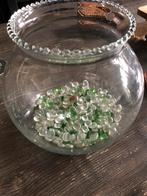 Vissenkom glas met kartels, Dieren en Toebehoren, Vissen | Aquaria en Toebehoren, Ophalen, Zo goed als nieuw, Leeg aquarium